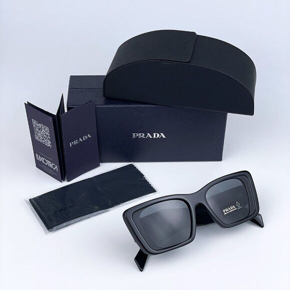 NEW Prada PR08YS 1AB5S0 Black Dark Gray Cat Eye Unisex Sunglasses - Picture 11 of 14